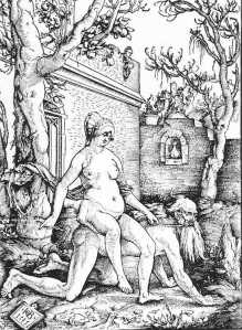 Hans Baldung Grien, "Phyllis and Aristotle" (1513). Wikimedia Commons.